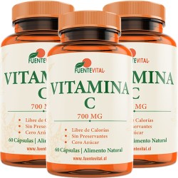 3 x Fuente Vital Vitamina C 700 mg