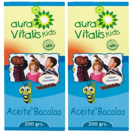 2 x Aura Vitalis Kids Jbe. Aceite Higado Bacalao - Chocolate