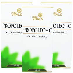 3 x Aura Vitalis Propoleo + Vitamina C Jarabe 150 ml