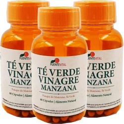 3 x Fuente Vital Te Verde + Vinagre de Manzana 320 mg